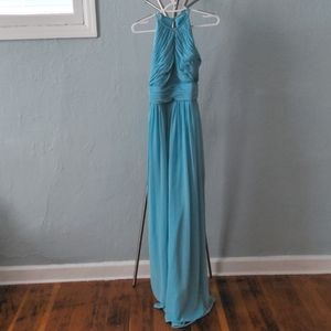 Halter Bridesmaid Gown - Color turquoise, SIZE 6L